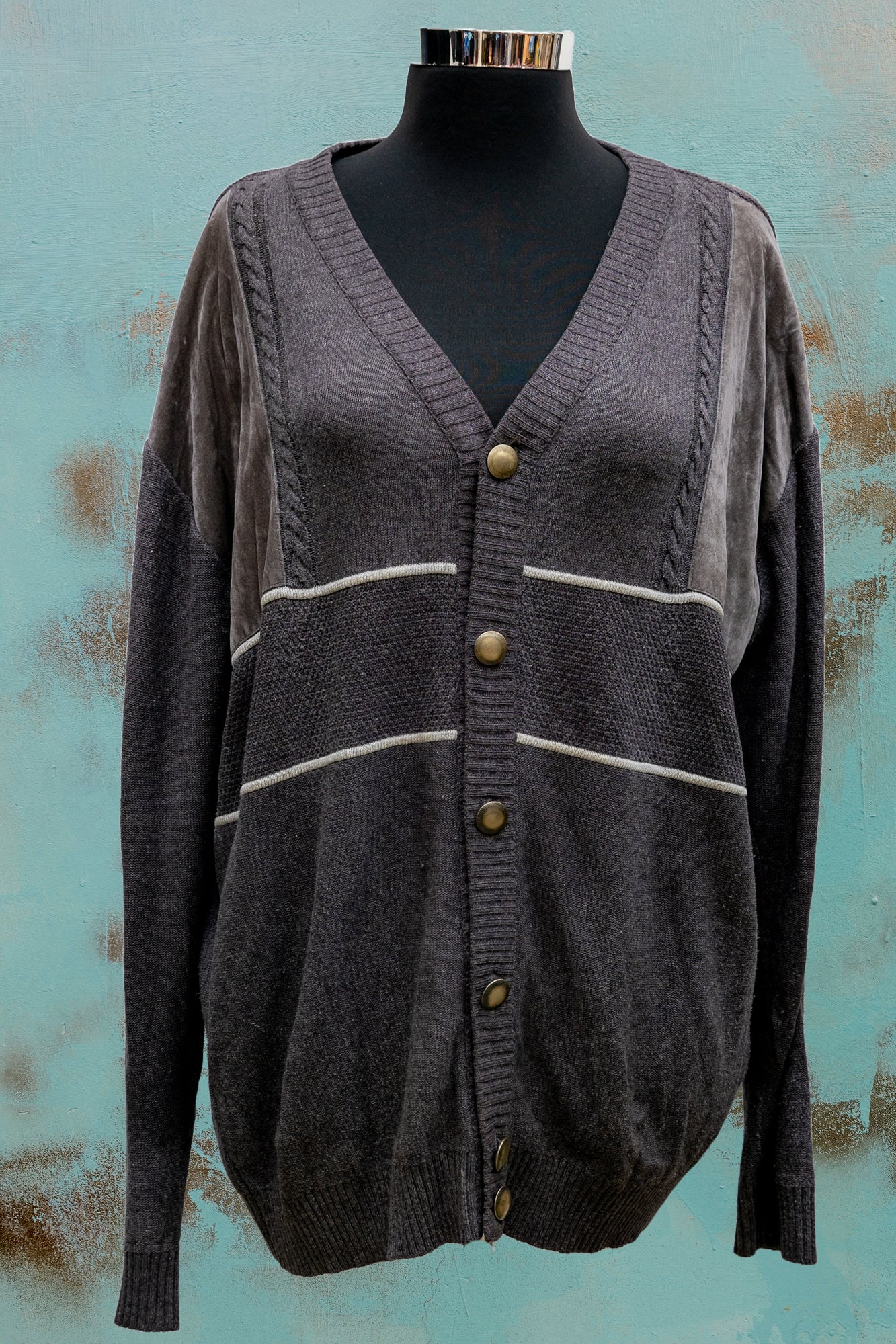 Graue Strickjacke (XL)