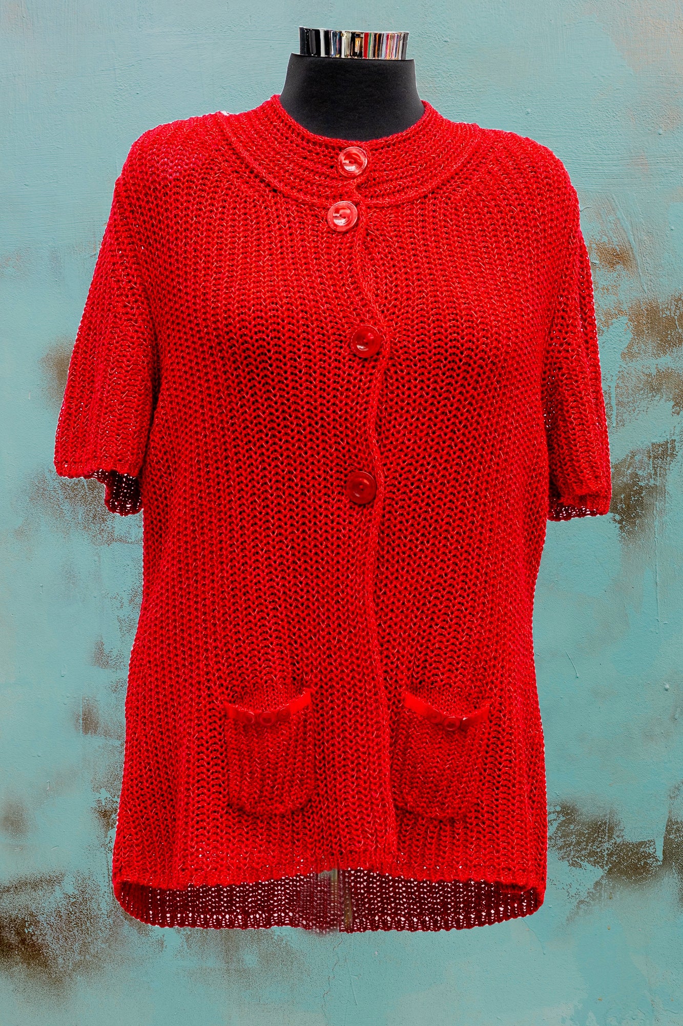 Rote Strickjacke (XL)